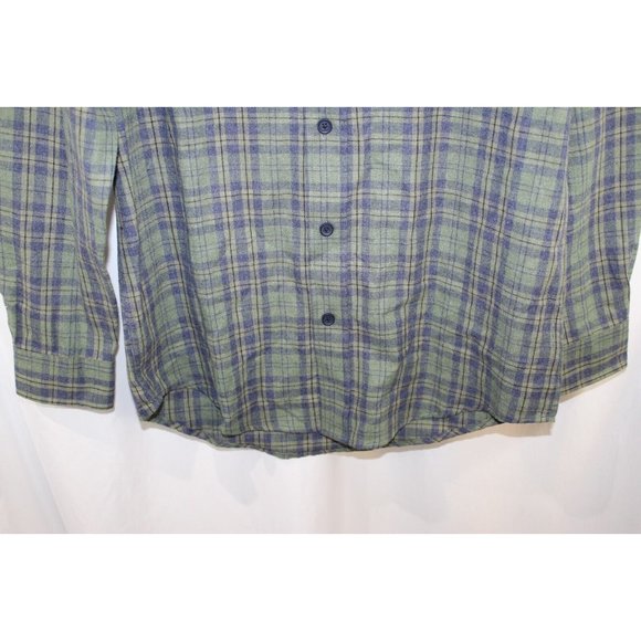 NWT Telluride Clothing Green Blue Plaid Long Sleeve Cotton Blend Button Up S - Picture 3 of 5